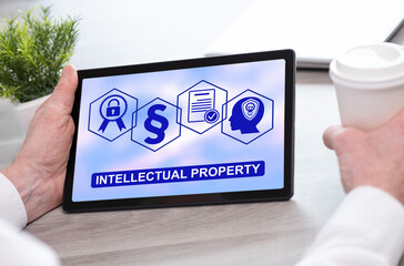 Intellectual property concept on a tablet