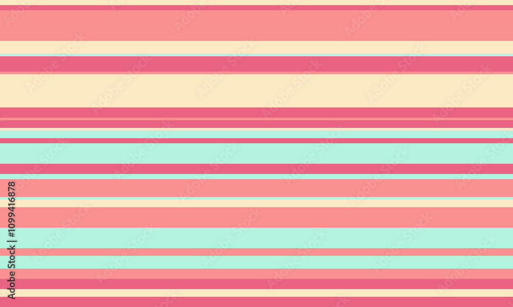 Poster geometric stripes seamless vector pattern with horizontal lines in varied colours, creating an abstr