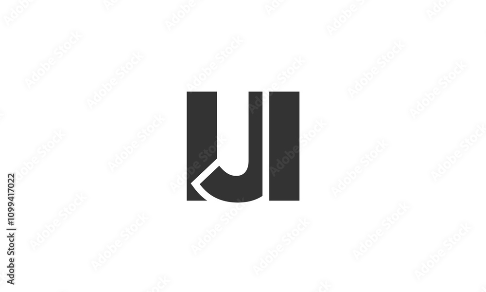 Fototapete iji logo design template with strong and modern bold text. initial based vector logotype featuring s