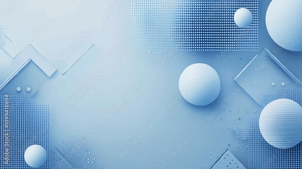 Poster geometric abstract backgrounds design. composition of simple geometric shapes on a blue background. 