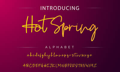 Obraz premium Hand drawn vector alphabet. Modern monoline signature script font. Elegant Signature Font. Best Alphabet Beautiful Calligraphy Signature Font lettering