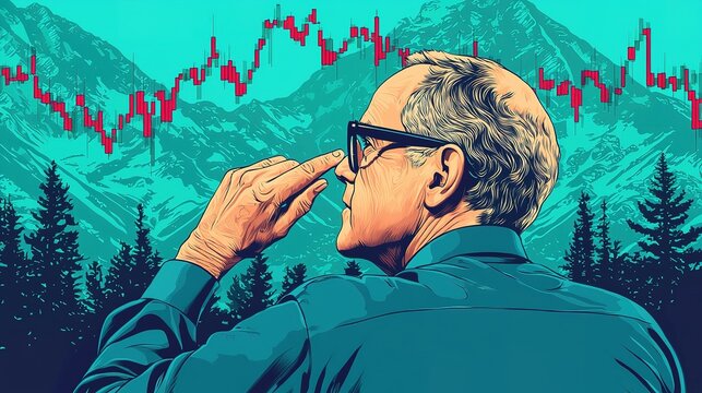 A stock market investor reviewing a portfolio heavily exposed to fluctuating currency exchange rates
