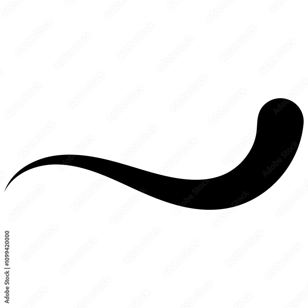 Poster Curved curve calligraphy line, curved line curl swish wave