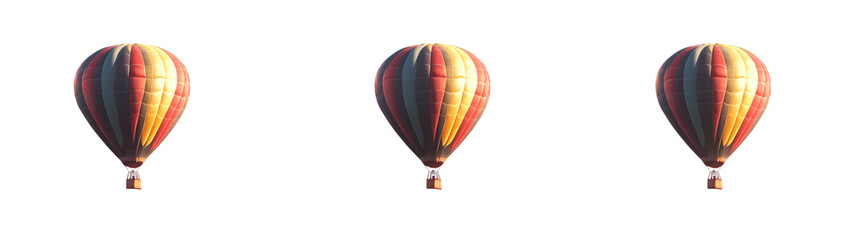 Naklejka premium Air travel balloons icons in different color variations set flat illustration