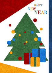 Merry Christmas and Happy New Year greeting card set. Modern beautiful Xmas design with typography, balls, pattern, snowflakes, Christmas tree branches.  Minimalism art banner, poster, cover templates