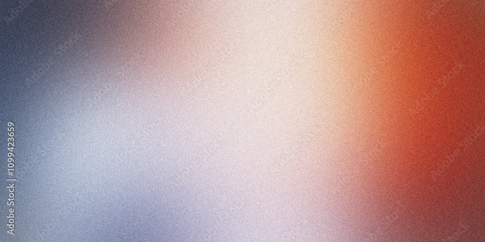 Poster grainy gradient background smoothly blending red, white, and blue colors, creating a subtle textured
