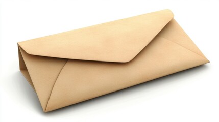 Closed Envelope on a Pure White Background
