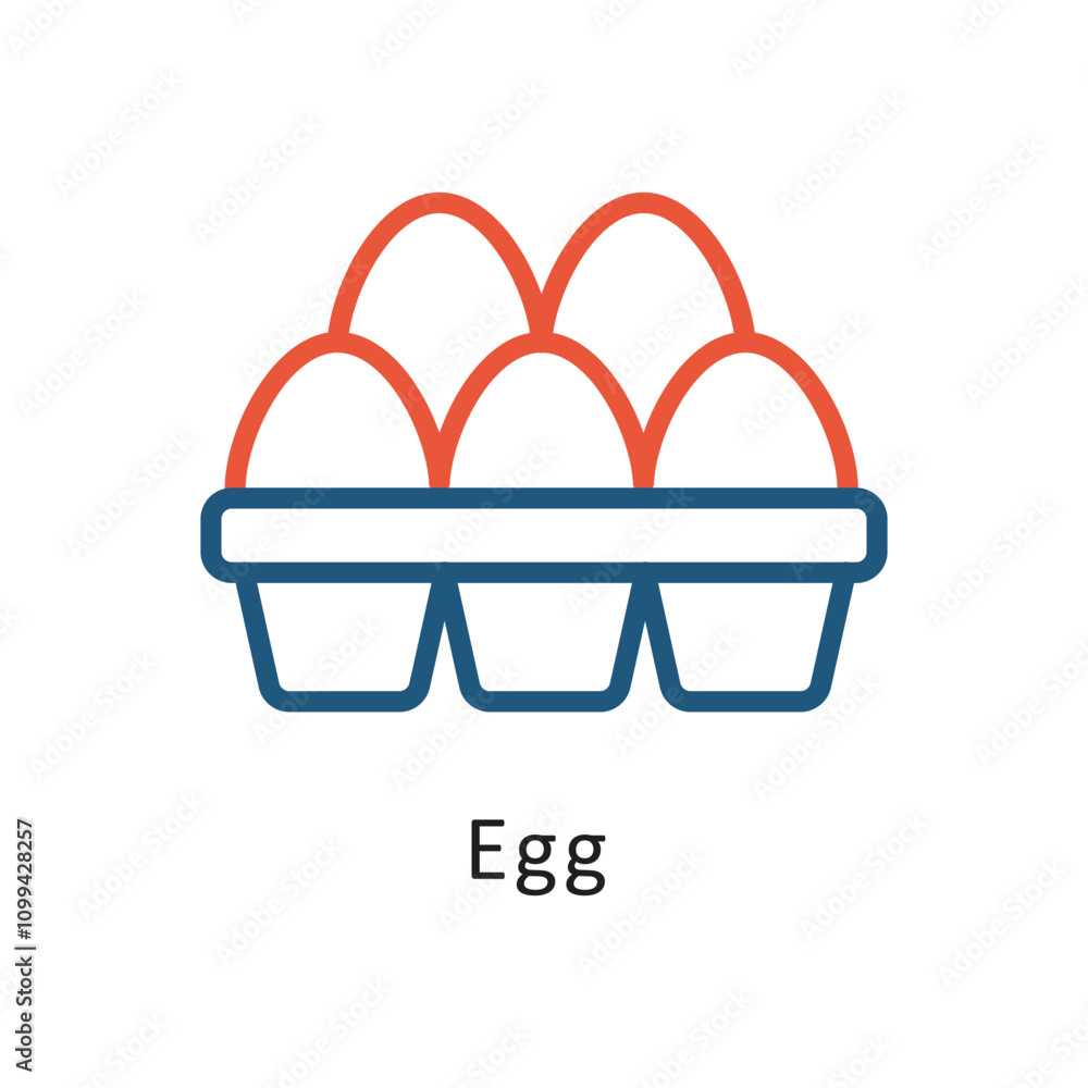 Poster egg vector two color outline icon. eps 10 file