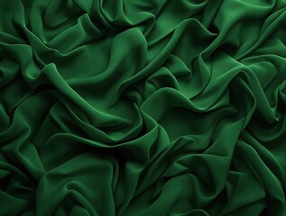 Fototapeta premium Deep green fabric with wavy grass-like patterns, soothing atmosphere, wavy lines