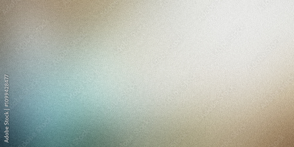 Poster abstract background with a textured, grainy effect in teal and beige gradient fade