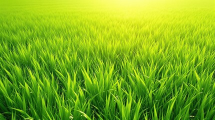 Freshly watered green grass on a hot spring afternoon, natural textures., newly watered grass, outdoor scenery