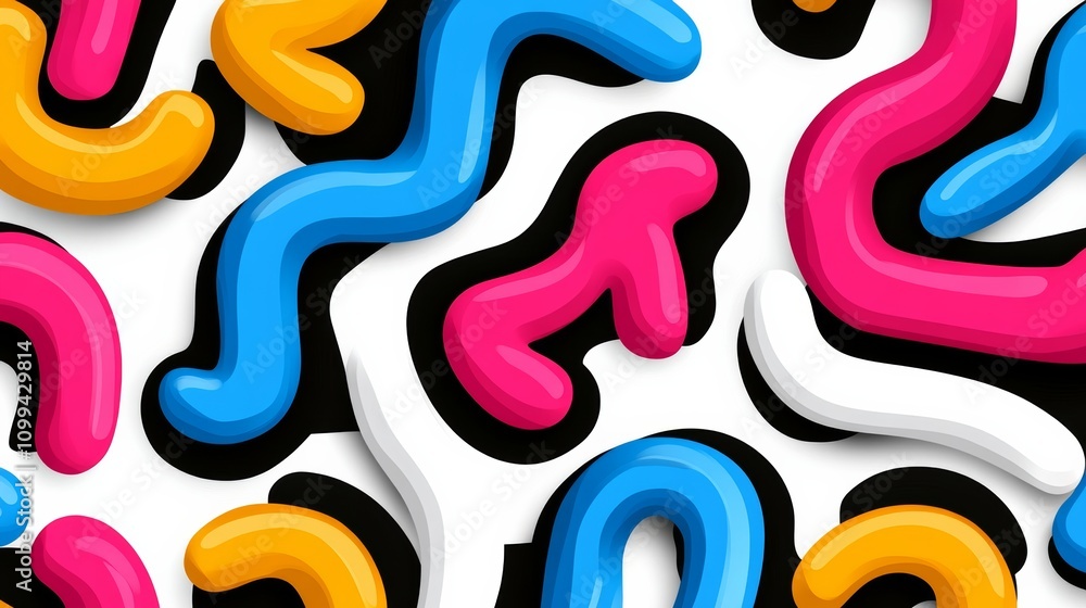 Aufkleber a colorful, abstract design with a black background. the design is made up of various shapes and col