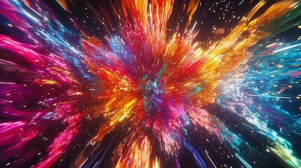 Dynamic Abstract Representation of Fireworks in Vivid Colors