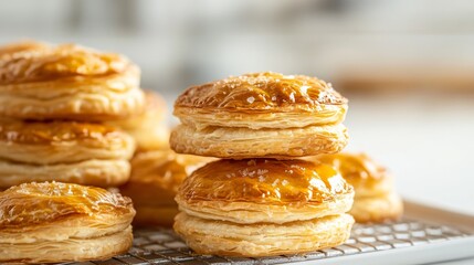 Fototapeta premium Golden bake puff pastry