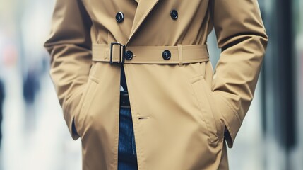 Stylish Trench Coat: Elegant Fashion Outerwear for Modern Look
