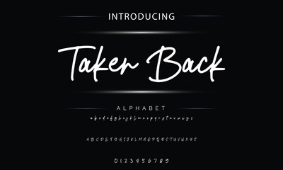 Obraz premium Hand drawn vector alphabet. Modern monoline signature script font. Elegant Signature Font. Best Alphabet Beautiful Calligraphy Signature Font