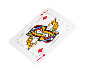 Poker game. One playing card isolated on white