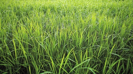 Close-up of green grass blades with a blurred background.