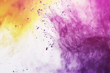 Obraz premium Explosion of yellow and lilla powder splattering with freeze. Abstract&nbsp;dust&nbsp;splatte. Generative AI tools