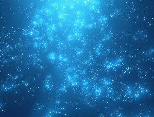 Glowing bioluminescent plankton in a light blue abstract sea, ethereal glow, abstract sea, ocean creatures