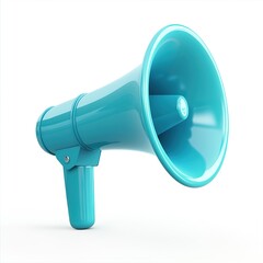 Vector realistic illustration of a red and white megaphone on a transparent background.