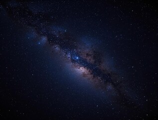 Obraz premium Milky Way's gentle glow illuminates the starry expanse of the night sky, space, dark background, galaxy, night sky, celestial objects