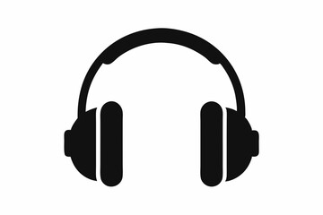 Fototapeta premium Headphone, Headphone vector silhouette, earphone icon, vector illustration 