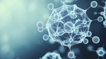 Obraz premium Intricate Molecular Structure with Background Light and Scientific Abstract Concept for Research and Technology