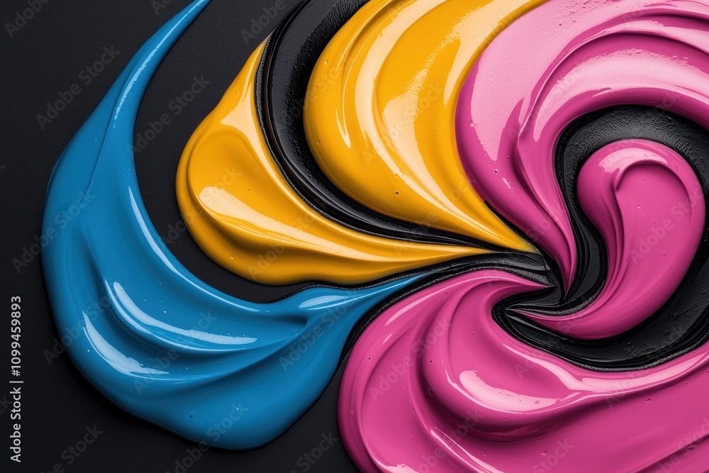 Poster colorful swirls of paint creating abstract art studio visual content creative environment close-up v