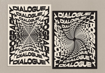 Bold Typography Poster Design Layout with Stacked Distorted Text
