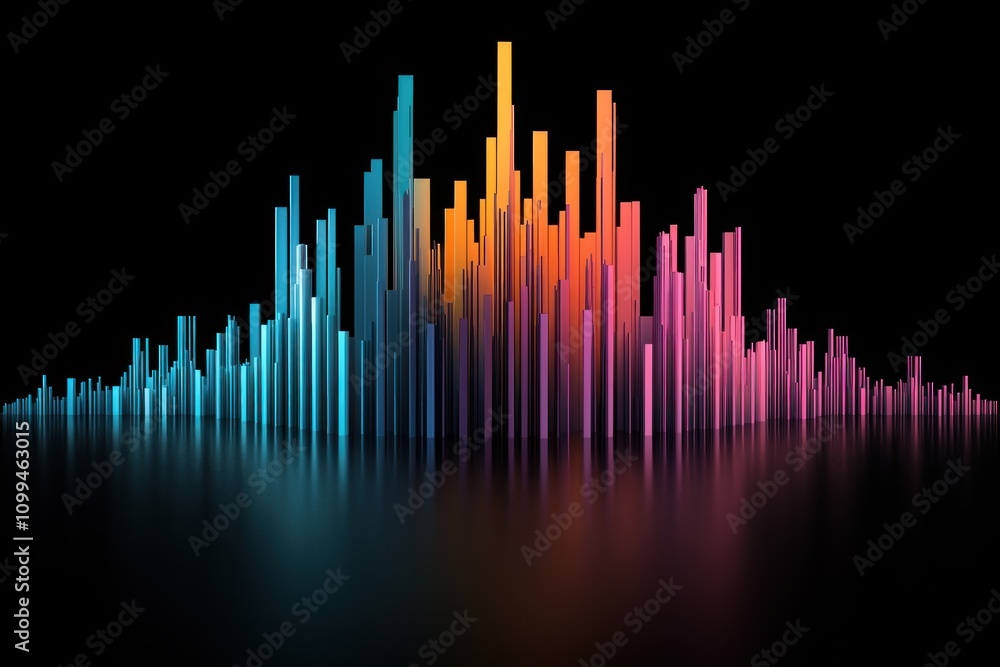 Poster dynamic sound wave visualization digital art abstract design modern technology creative perspective 