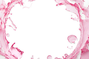 Obraz premium frame of hearts and frame from liquid, transparent background, PNG file