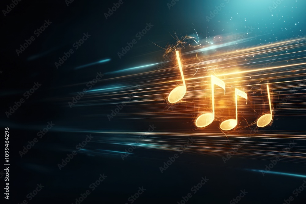 Poster dynamic music wave motion abstract background visual art dark environment close-up view creative con