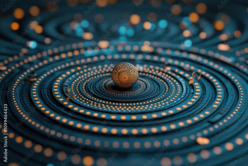 Aufkleber dynamic swirls of energy abstract universe digital art dark background close-up view conceptual desi