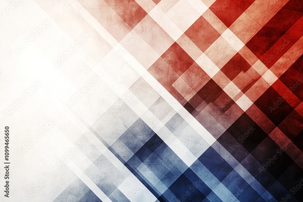 Poster dynamic geometric patterns in red white and blue abstract art vibrant background visual concept crea