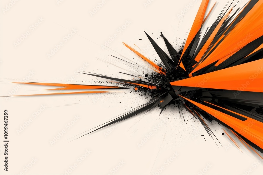 Poster dynamic abstract explosion artistic design studio digital artwork minimalist environment close-up vi