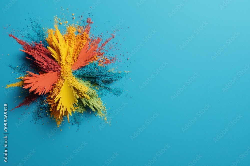 Aufkleber color explosion art display studio setting abstract content vibrant environment close-up view visual