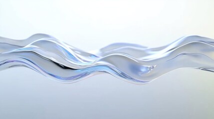 High-Resolution Photo of a Long Horizontal Wavy Water Line with Blue and Purple Reflections on a Clean White Background, Featuring Fine Details and Studio Lighting, Resembling a Stock Photo