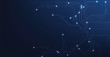 Fototapeta premium Abstract Circuit board background.Vector abstract technology illustration Circuit board on dark blue background.High-tech circuit board connection system concept. 