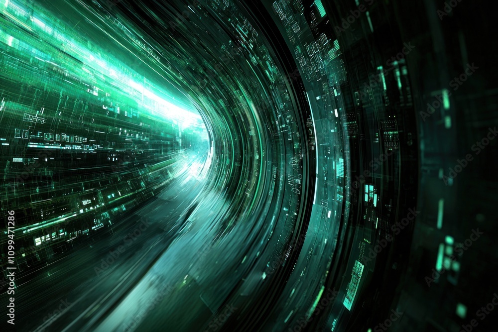 Poster digital energy surge abstract technology visualization virtual realm graphic design futuristic envir