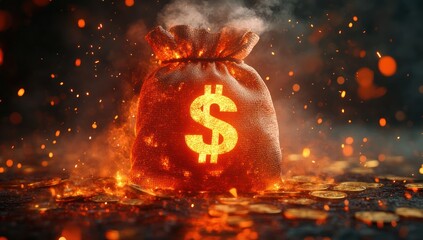 Burning Money Bag