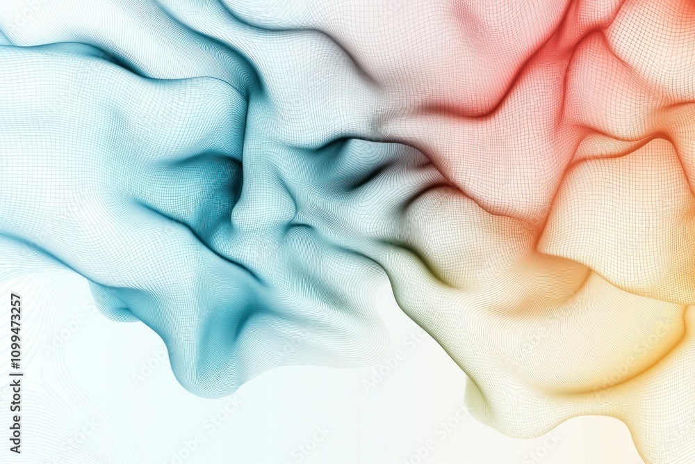 Poster dynamic fluid patterns abstract design digital artwork creative space elevated viewpoint modern aest