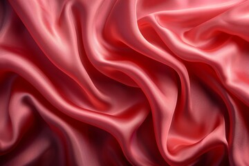 Fototapeta premium Flowing red silk fabric draped elegantly against a soft background for a captivating effect
