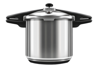 Modern pressure cooker. Isolated asset with transparent background.