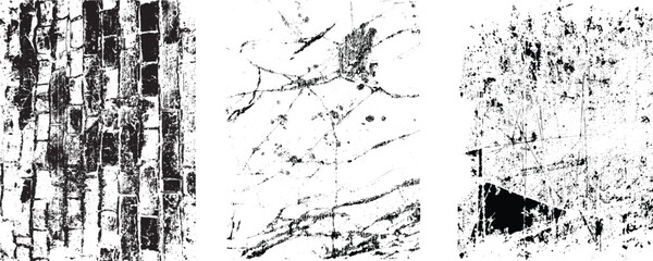 Grunge textures set. Collection of vector, distress, textures .Simply Place grungy textured overlay over any Object to Create grunge ,dirty effect .Various distressed texture for your design. 