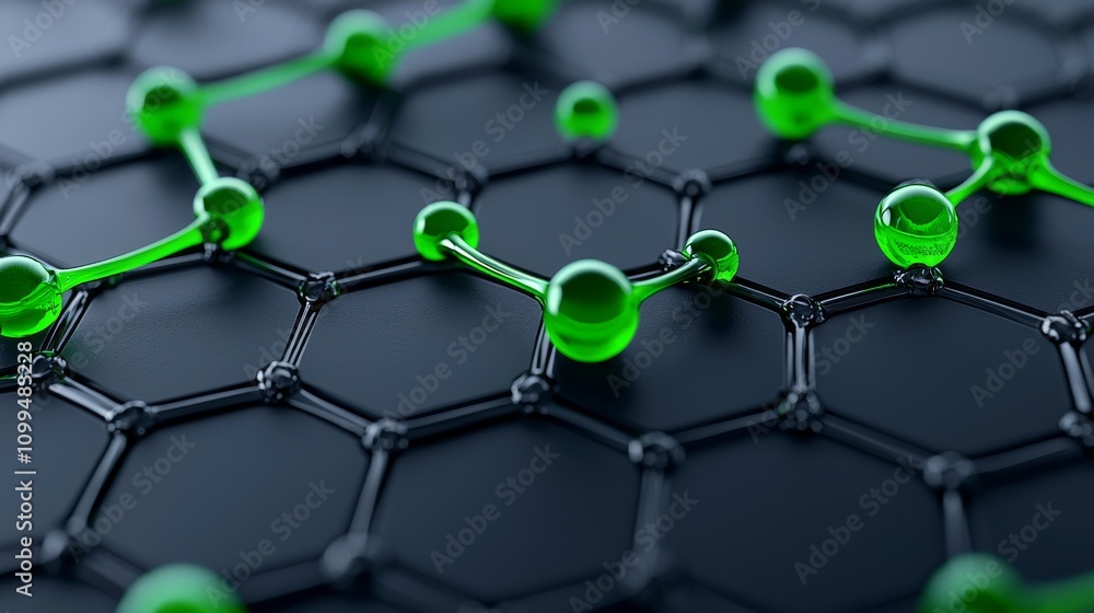 Poster a comprehensive look at a new eco-friendly catalyst, emphasizing its unique molecular architecture a