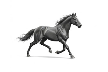 Fototapeta premium running horse isolated on white background