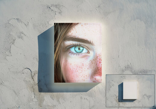 Lightbox Mockup for Wall Display, AI-Generated