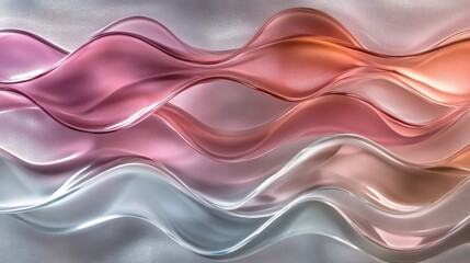 Obraz premium Abstract Waves of Pink and Gray Glass