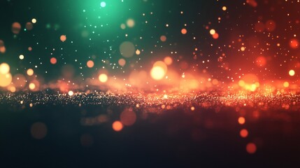 Obraz premium Glittering Lights Sparkle Across Dark Background
